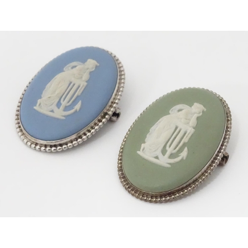 351 - 2 Wedgwood jasperware brooches