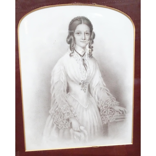 426 - A framed mezzotint of a young Victorian lady