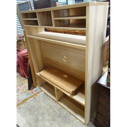 437 - Blonde oak TV unit