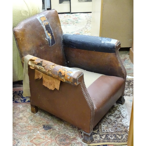 439 - Child's leather chair for restoration