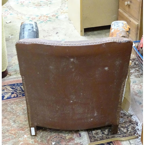 439 - Child's leather chair for restoration