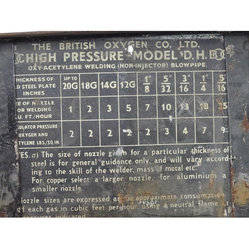 443 - British Oxygen Co. ltd. high pressure model DH oxy acetylene non ejector blow pipe.