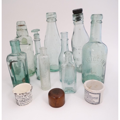 451 - A quantity of assorted  glass bottles to include a bulb necked cod, hamilton , lemonade etc  togethe... 