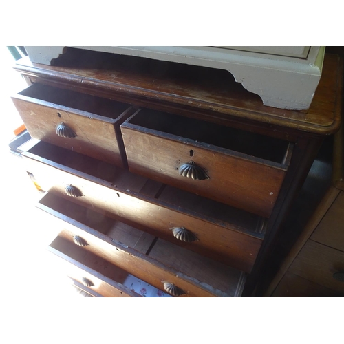 480 - A late Victorian mahogany chest of drawers with shell handles