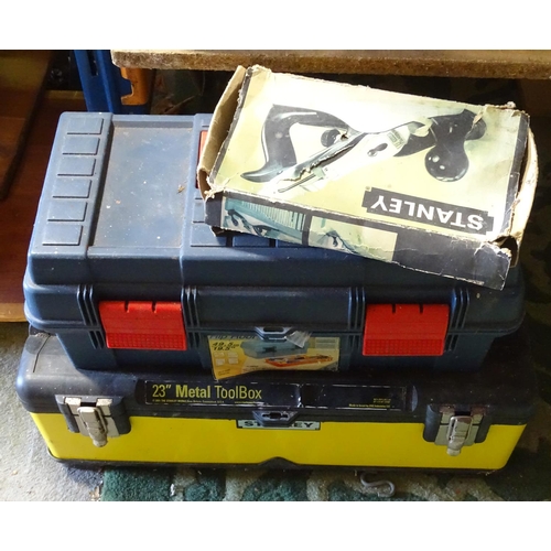 487 - 2 toolboxes together with assorted vintage tools