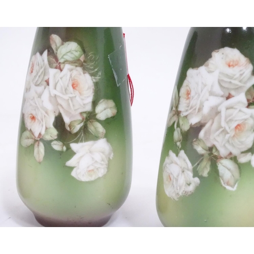 501 - 4 oriental ceramic vases with silver rims