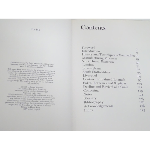 532 - Book: A book on 'English Enamel Boxes: from the Eighteenth to the Twentieth Centuries' by Susan Benj... 