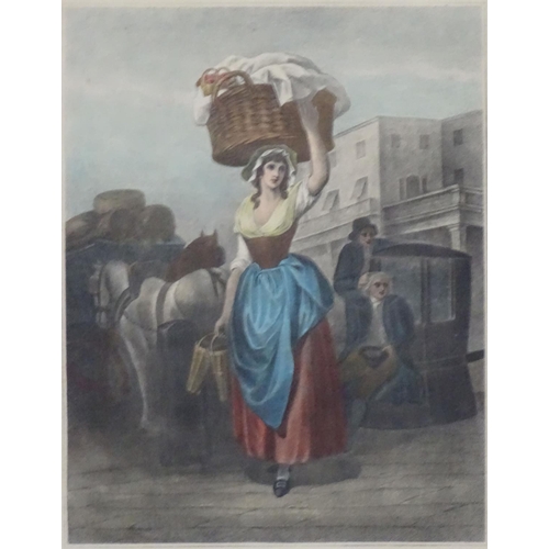 546 - 3 ' Cries of London ' Hand coloured etching and engravings: Plate 2 Schiavonetti after Francis Wheat... 