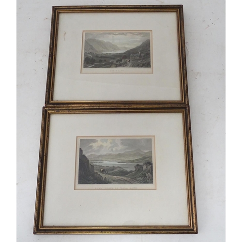 557 - A pair of small framed prints, depicting valley scenes