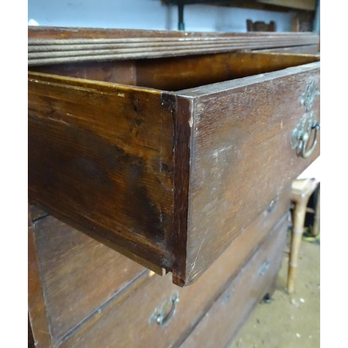 7 - Early 19thC chest of drawers comprising 2 short over 3 long drawers