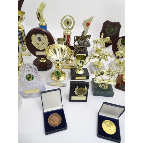 77 - Equestrian: assorted riding and dominoes trophies, together with a large quantity of Buckinghamshire... 