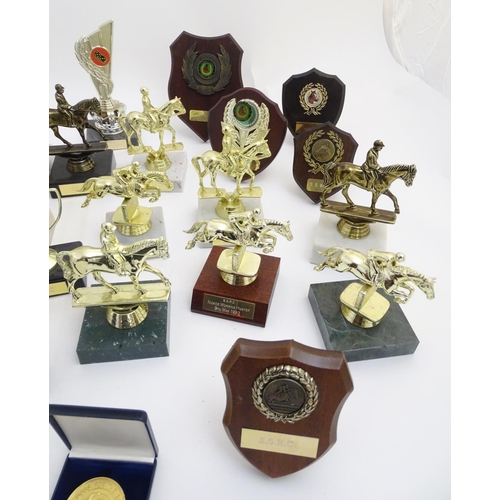 77 - Equestrian: assorted riding and dominoes trophies, together with a large quantity of Buckinghamshire... 