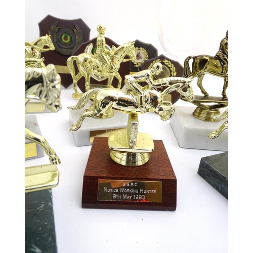 77 - Equestrian: assorted riding and dominoes trophies, together with a large quantity of Buckinghamshire... 