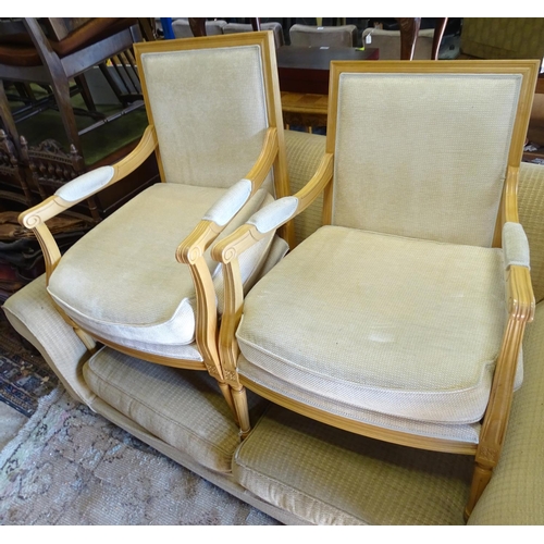 9 - A pair of Louis XV style armchairs