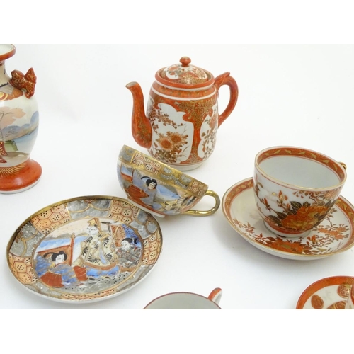 107 - A quantity of assorted Japanese wares, to include plates, tea cups and saucers, pots, vases and a sm... 