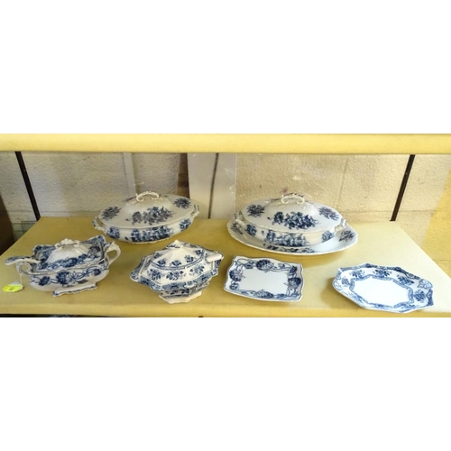 109 - A quantity of late 19thC ceramics comprising W. Adams & Co. 'Poppy' pattern oval platter and two ova... 