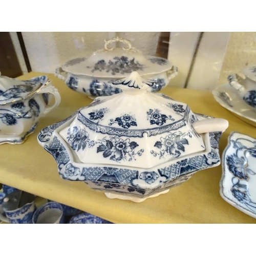 109 - A quantity of late 19thC ceramics comprising W. Adams & Co. 'Poppy' pattern oval platter and two ova... 