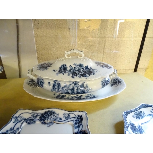 109 - A quantity of late 19thC ceramics comprising W. Adams & Co. 'Poppy' pattern oval platter and two ova... 