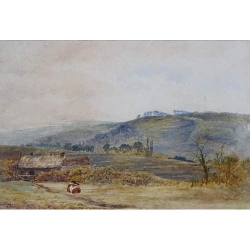 1093 - John Keeley (1849-1930), Watercolour, 'The Chase from Little Haywood' a country vista, Signed and da... 