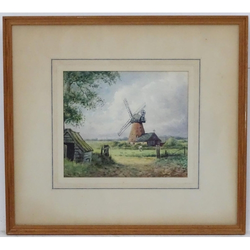 1094 - Ronald Way,  Oil on board, 'Mill at Great Bardfield', Signed lower left and labelled verso. 11 x 12 ... 