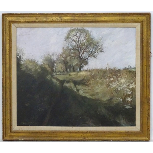 1095 - Marriott 85, Oil on board, The country track, Signed and dated lower left. 19 1/2 x 23 1/2''