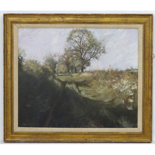 1095 - Marriott 85, Oil on board, The country track, Signed and dated lower left. 19 1/2 x 23 1/2''