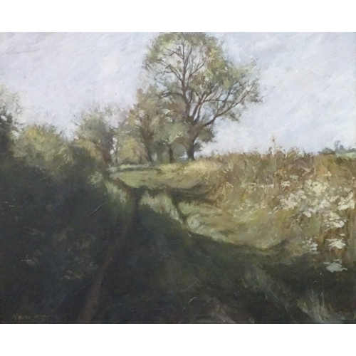 1095 - Marriott 85, Oil on board, The country track, Signed and dated lower left. 19 1/2 x 23 1/2''