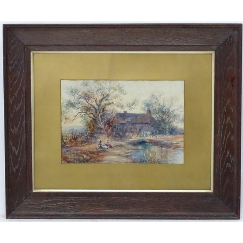 1097 - Alfred H Blake (XIX-XX), Watercolour, 'Near Northall, Biggleswade' Bedfordshire, Signed and dated '1... 