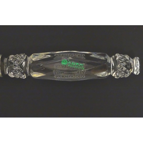 130 - Galway Irish lead Crystal: A boxed Irish cheese knife, marked 'Kerrygold Irish Crystal', 9 1/2'' lon... 