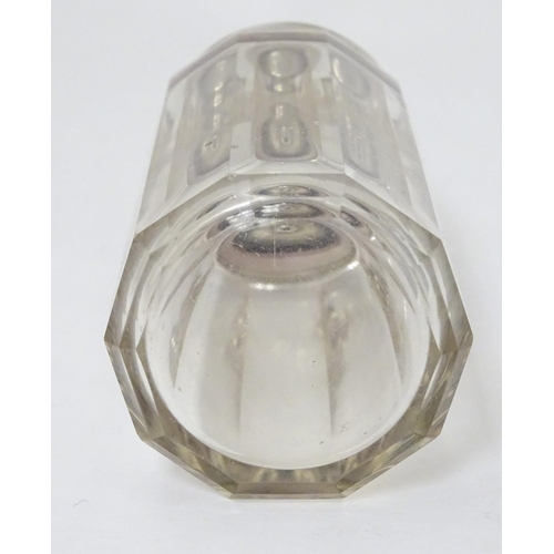 147 - A glass jar with silver top 3 1/4'' high