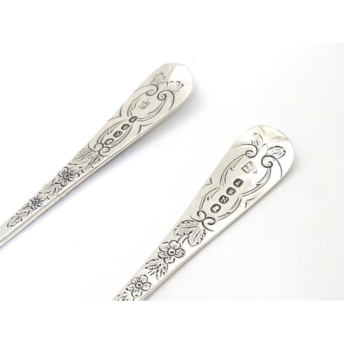 156 - A matched pair of silver berry spoons, hallmarked London 1808 one by William Eley, William Fern and ... 