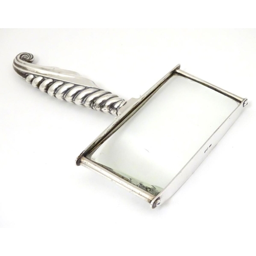 158 - A Victorian reading glass / magnifying glass with silver surround hallmarked Birmingham 1899. 4 1/2'... 