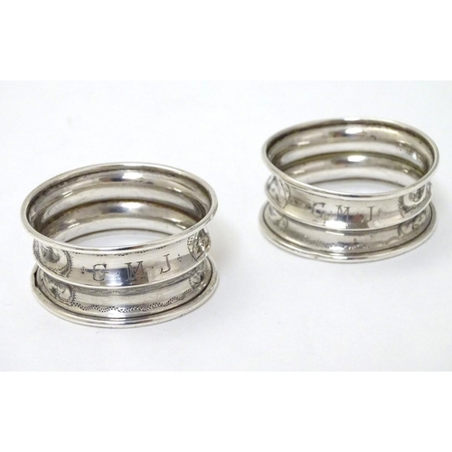 181 - Silver napkin rings hallmarked Chester 1915 (12g)