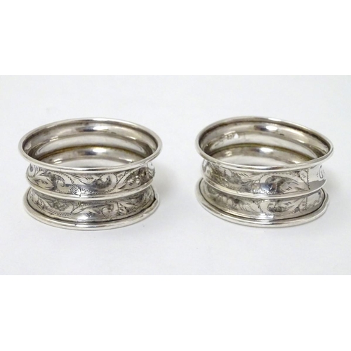 181 - Silver napkin rings hallmarked Chester 1915 (12g)