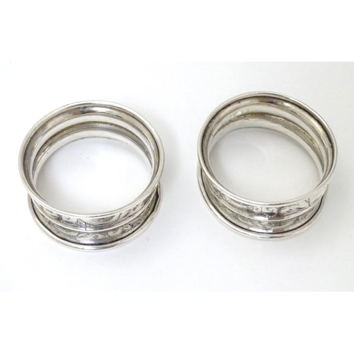 181 - Silver napkin rings hallmarked Chester 1915 (12g)