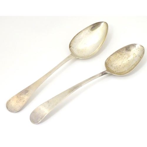 187 - An Irish silver Old English pattern table spoon hallmarked Dublin 1805 maker John Power. approx 8 1/... 