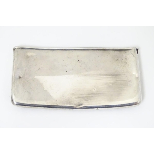 200 - A silver card case with embossed decoration. Hallmarked Birmingham 1903 maker Sydney & Co. 3'' wide ... 