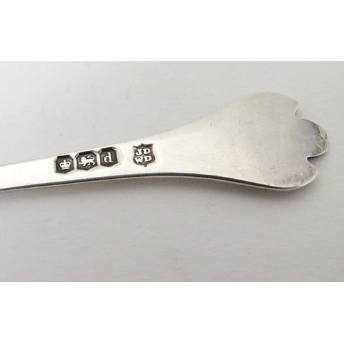 203 - A silver spoon with trefid handle hallmarked Sheffield 1921 maker James Deakin & Sons 4 3/4'' long. ... 