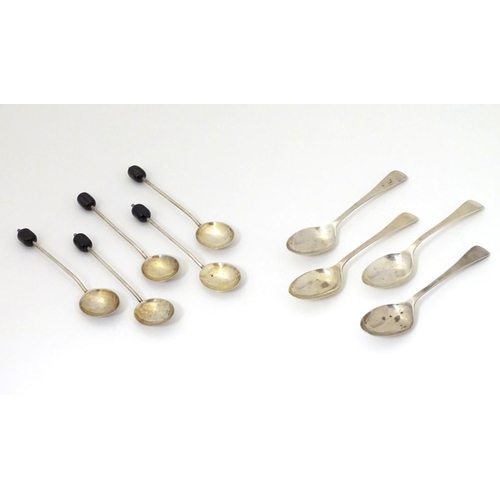 220 - 4 silver teaspoons hallmarked Sheffield 1939 maker Robert Pringle & Sons. 4 1/4'' long Together with... 