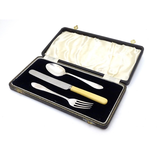 224 - A Christening set comprising fork and spoon hallmarked Birmingham 1937 maker Arthur Price & Co Ltd. ... 