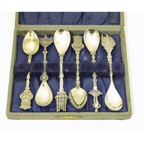 232 - 6 various souvenir spoons titled Bruxelles