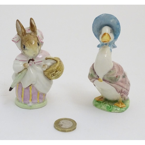 78 - Two Beswick Beatrix Potter figures with gold back stamps comprising 'Jemima Puddleduck' and a rare e... 