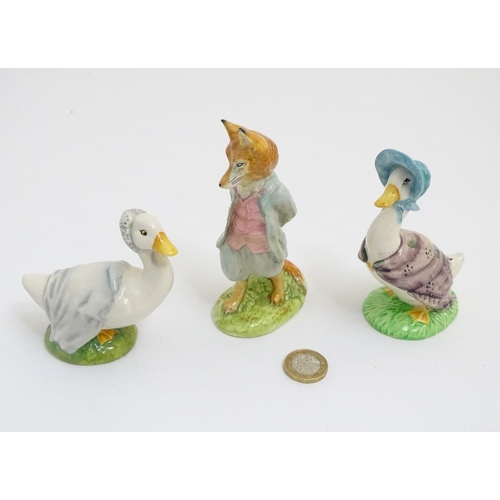 79 - A group of three Beswick Beatrix Potter figures to include 'Jemima Puddleduck', 'Rebeccah Puddle-Duc... 