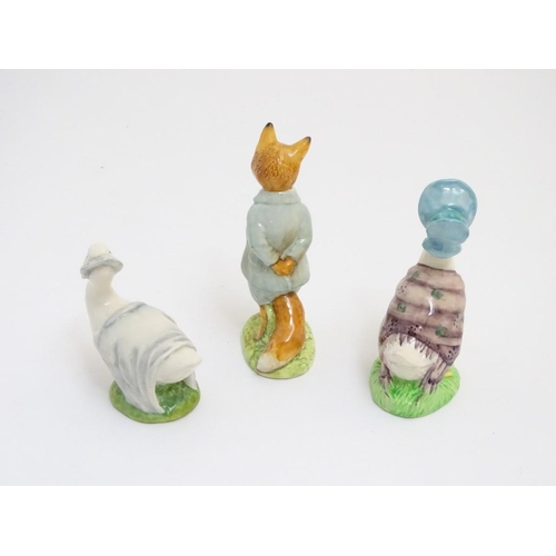 79 - A group of three Beswick Beatrix Potter figures to include 'Jemima Puddleduck', 'Rebeccah Puddle-Duc... 