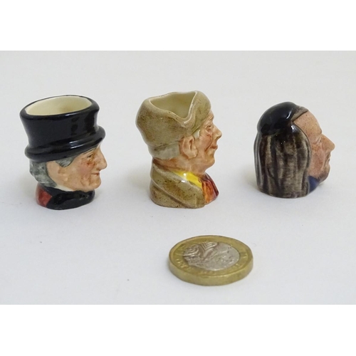 81 - Two Royal Doulton miniature character jugs, to include 'Arry (D6255) and John Peel (D6259), together... 