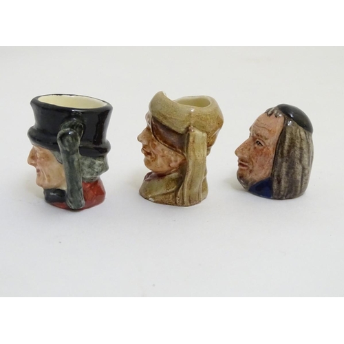 81 - Two Royal Doulton miniature character jugs, to include 'Arry (D6255) and John Peel (D6259), together... 