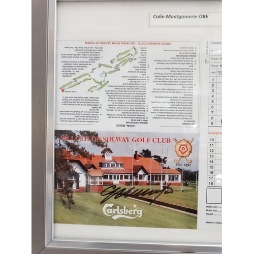 105 - Golf: Three signed Siloth Golf Club score cards, autographed by Sir Nick Faldo, Ian Woosnam OBE and ... 