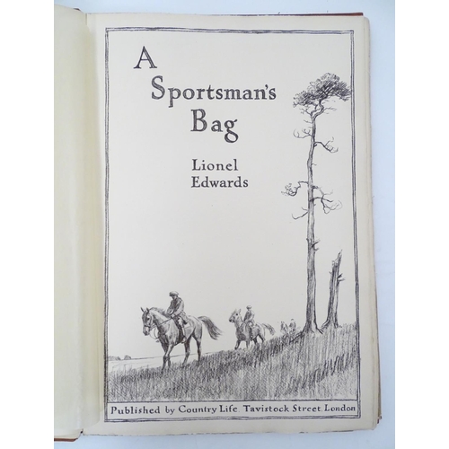 22 - Folio: 'A Sportsman's Bag' by Lionel Edwards, colour plates, published 1926 by Country Life Tavistoc... 