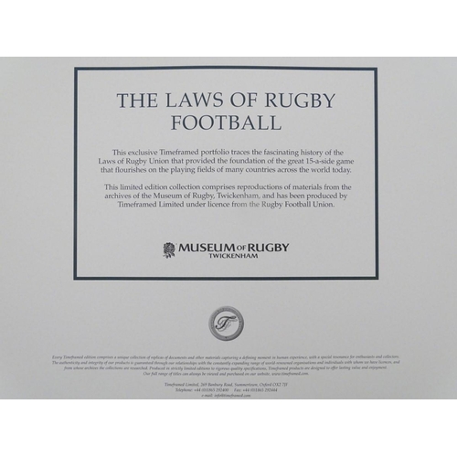 32 - Two timeframed limited edition rugby portfolios by the Museum of Rugby, Twickenham, comprising The L... 