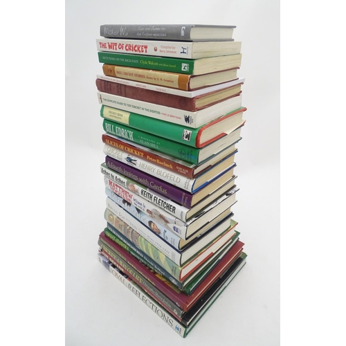 42 - Books: A large quantity of books on the subject of cricket, titles to include Sixty Years on the Bac... 